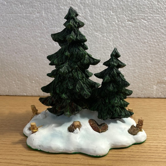 Department 56 Double Pine Trees Christmas Village Accessory Retired # 52619 - Picture 2 of 10